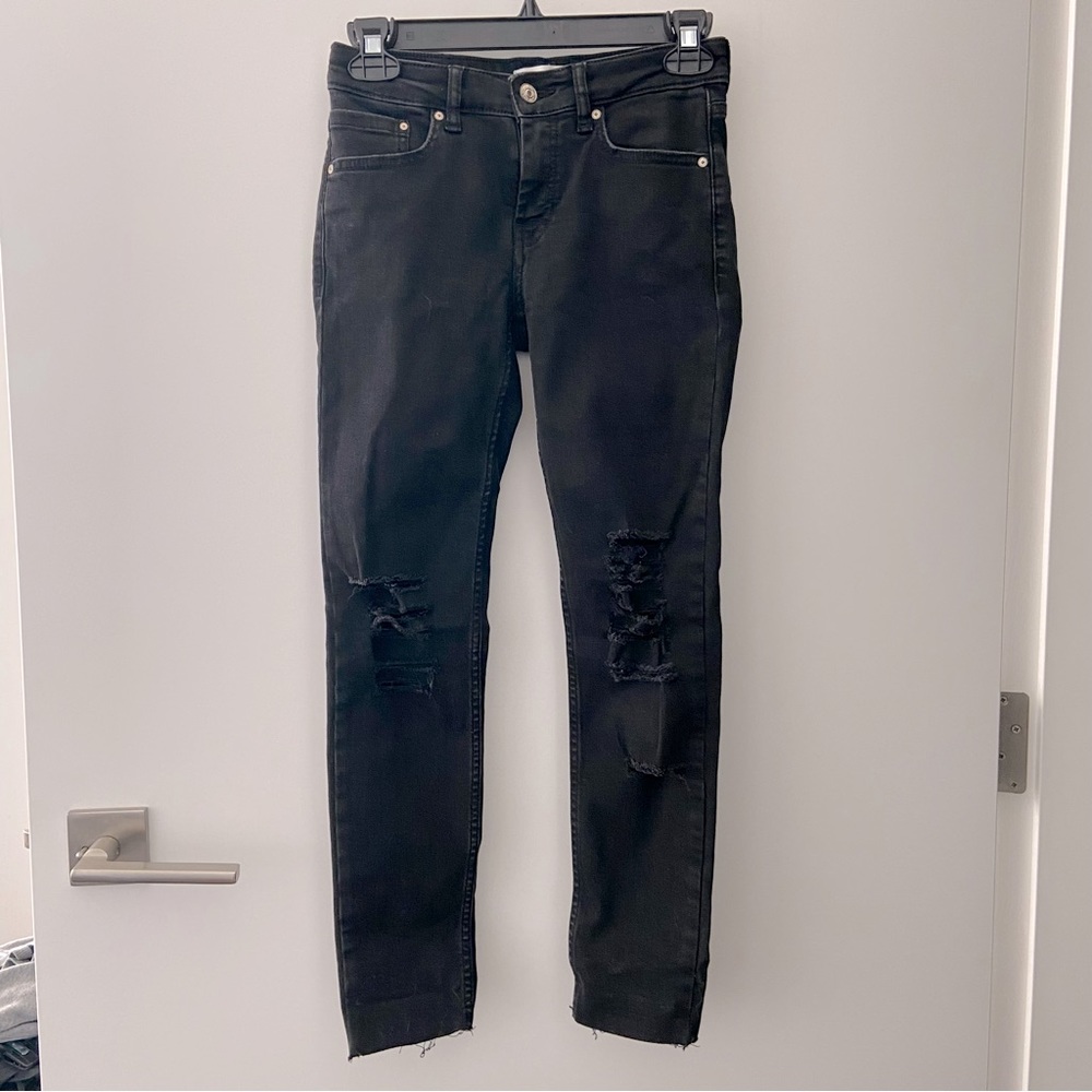 MANGO | Black Distressed Jeans